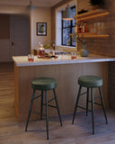 Lot de 2 tabourets de bar vert forêt