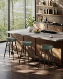 Lot de 2 tabourets de bar vert forêt