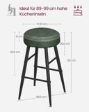 Lot de 2 tabourets de bar vert forêt