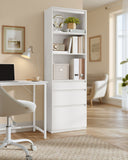 NEU Bücherregal 180cm Schubladen schneeweiß