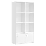 NEU Bücherregal mit 4-stöckigem Regal und  2 Fächer wolkenweiß
