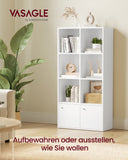 NEU Bücherregal mit 4-stöckigem Regal und  2 Fächer wolkenweiß