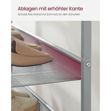 Neu Schuhregal mit 5 Ebenen Schwarz-Silbern