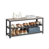 NEU Schuhbank mit 2 Gitterablagen 30 x 100 x 45 cm greige schwarz