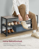 NEU Schuhbank mit 2 Gitterablagen 30 x 100 x 45 cm greige schwarz