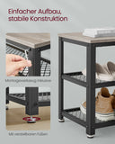NEU Schuhbank mit 2 Gitterablagen 30 x 100 x 45 cm greige schwarz