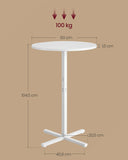 NEU Bartisch rund 60 x 60 x 104,5 cm weiß