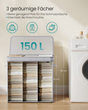 NEU Wäschekorb 100L Bambus Deckel Griffe natur