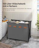 NEU Wäschekorb 115 L 2 Fächer tintenschwarz