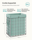 Neu Wäschekorb faltbar 9L Silbern-Mintgrün