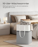 NEU 2er-Set Wäschekorb 110 L mit Griffen taubengrau