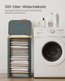 NEU Wäschekorb 100L mit Deckel schiefergrau
