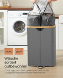 NEU Wäschekorb mit 2 Fächern und Deckel 150 L  grau