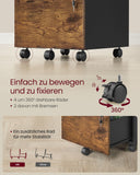 NEU Rollcontainer abschließbar mit 2 Schubladen braun