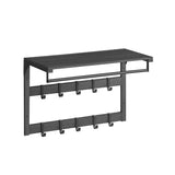 NEU Wandgarderobe mit Ablage und 10 Haken anthrazitgrau schwarz