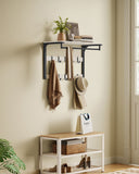 NEU Wandgarderobe Ablage 10 Haken braun