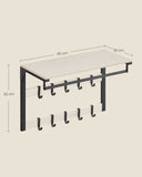 NEU Wandgarderobe Ablage 10 Haken braun