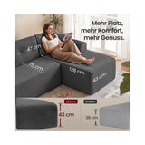 NEU Ecksofa 244 cm mit großer Chaiselongue  schiefergrau