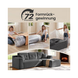NEU Ecksofa 244 cm mit großer Chaiselongue  schiefergrau