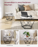 NEU 2er-Set Couchtisch rund modern marmorweiß-tintenschwarz