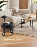 NEU 2er-Set Couchtisch rund vintagebraun-tintenschwarz