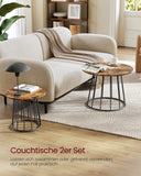 NEU 2er-Set Couchtisch mit Stahlgestell vintagebraun