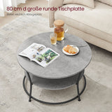 NEU Couchtisch rund Metall vintagebraun