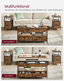 NEU Couchtisch mit  Tischplatte  vintagebraun-tintenschwarz