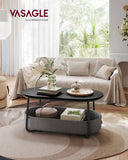 NEU Couchtisch oval mit Stauraum und Stoffkorb schwarz