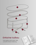 NEU Couchtisch oval mit Stauraum und Stoffkorb schwarz