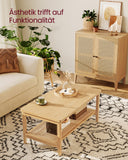 NEU Couchtisch 2 Ebenen Rattan Boho