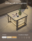 NEU 2er-Set Couchtisch mit LED-Licht wolkenweiß-tintenschwarz