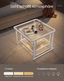 NEU 2er-Set Couchtisch mit LED-Licht wolkenweiß-perlweiß