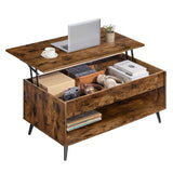 NEU Couchtisch mit verstellbarer Platte und verstecktem Fach braun