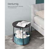 Table d'appoint noir effet bois-turquoise foncé
