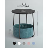 Table d'appoint noir effet bois-turquoise foncé