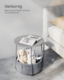 NEU Beistelltisch mit Korb aus Stoff modern weiß-beige