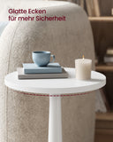 NEU  Runder Beistelltisch im Mid-Century Modern Stil wolkenweiß