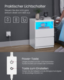 NEU Nachtkonsole mit verstellbarer LED-Beleuchtung wolkenweiß