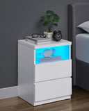 NEU 2er-Set Nachtkonsole mit verstellbarer LED-Beleuchtung wolkenweiß