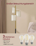 NEU Stehleuchte 3 Glühbirnen gold-schwarz