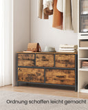 NEU Schrank mit 5 Stoffschubladen braun-schwarz