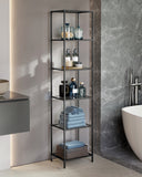 NEU Standregal 5 Ebenen Glas gold
