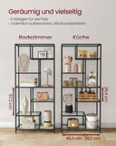 NEU Bücherregal mit 6 Ablagen tintenschwarz 30 x 80 x 180 cm transparent