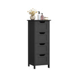 NEU Beistellschrank mit 4 Schubladen 30 x 30 x 82 cm tintenschwarz