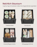 NEU Beistellschrank mit 4 Schubladen 30 x 30 x 82 cm tintenschwarz