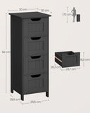 NEU Beistellschrank mit 4 Schubladen 30 x 30 x 82 cm tintenschwarz
