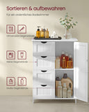 NEU Schmaler Badezimmerschrank mit 4 Schubladen wolkenweiß