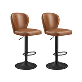 NEU 2er-Set Barstuhl drehbar mit Rückenlehne karamellbraun