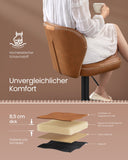 NEU 2er-Set Barstuhl drehbar mit Rückenlehne karamellbraun